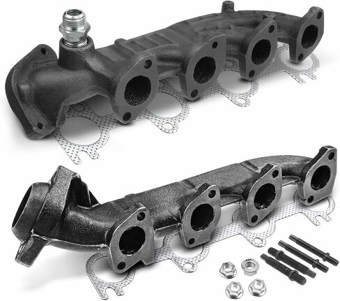 A-Premium 2PCS Left & Right Exhaust Manifold Kits W/Gaskets & Studs & Nuts [8Cyl 5.4L] Compatible with Ford F-150 1999-2003, F-150 Heritage 2004, F-250 1999, Expedition 1999-2002, Replace# 2L1Z9431CA in Saudi Arabia