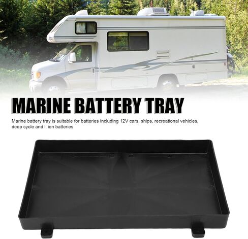 صينية بطارية RV ، صينية حامل البطارية البحرية مع حزام معلقة ، حامل بطارية القوارب 12 فولت لبطارية 12V RV Automotive Trailer Battery (حجم كبير) in Kuwait