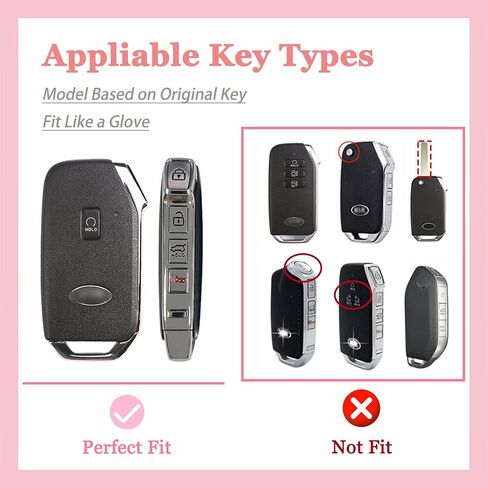 لغطاء KIA Key Fob - 5 زر CASE CASE CASE CASE CASE مع سلسلة المفاتيح التي تناسب KIA K5 ، FORTE ، Sportage ، Soul ، Seltos ، Telluride ، Sorento ، Niro (Pink) in Kuwait