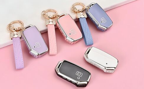 لغطاء KIA Key Fob - 5 زر CASE CASE CASE CASE CASE مع سلسلة المفاتيح التي تناسب KIA K5 ، FORTE ، Sportage ، Soul ، Seltos ، Telluride ، Sorento ، Niro (Pink) in Kuwait