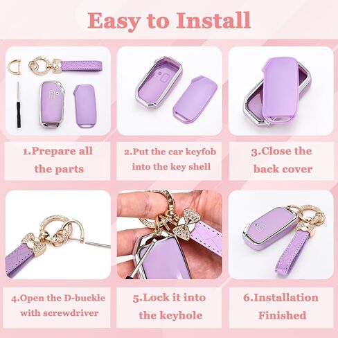 لغطاء KIA Key Fob - 5 زر CASE CASE CASE CASE CASE مع سلسلة المفاتيح التي تناسب KIA K5 ، FORTE ، Sportage ، Soul ، Seltos ، Telluride ، Sorento ، Niro (Pink) in Kuwait