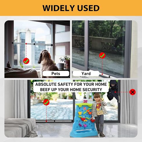 1 Pack Sliding Door Security Bar, Window Security Bar, Adjustable Door & Window stoppers Security, Upgrade Security for Home, Travel, Dorm in Kuwait