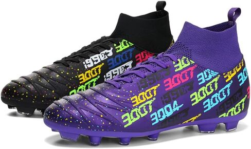 MAUGELY Men's Cleats Firm Ground Soccer Shoes Athletic Lightweight Running Outdoor Turf Comfortable Training Football Shoes in Kuwait