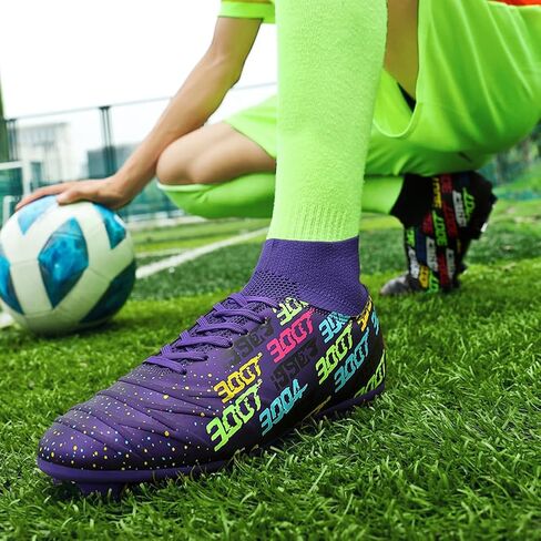 MAUGELY Men's Cleats Firm Ground Soccer Shoes Athletic Lightweight Running Outdoor Turf Comfortable Training Football Shoes in Kuwait