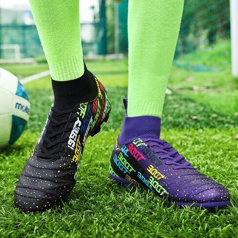 MAUGELY Men's Cleats Firm Ground Soccer Shoes Athletic Lightweight Running Outdoor Turf Comfortable Training Football Shoes in Kuwait