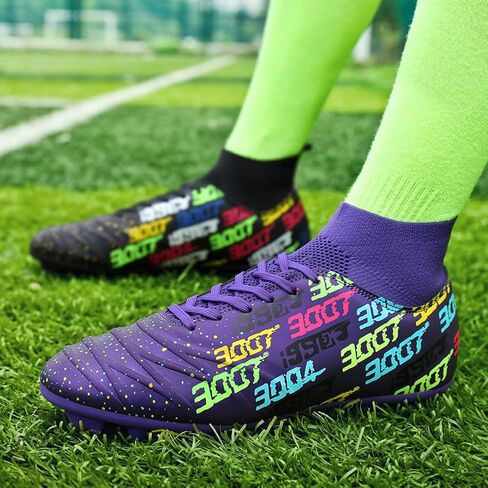 MAUGELY Men's Cleats Firm Ground Soccer Shoes Athletic Lightweight Running Outdoor Turf Comfortable Training Football Shoes in Kuwait