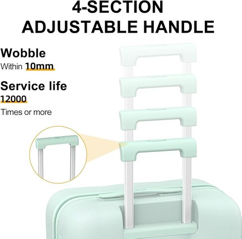 حمل على الأمتعة 22x14x9 شركة الطيران المعتمدة | 20 "حقيبة قشرة صلبة من البولي كربونات مع قفل TSA وعجلات الدوار 360 درجة (أسود) in Kuwait