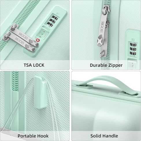 حمل على الأمتعة 22x14x9 شركة الطيران المعتمدة | 20 "حقيبة قشرة صلبة من البولي كربونات مع قفل TSA وعجلات الدوار 360 درجة (أسود) in Kuwait