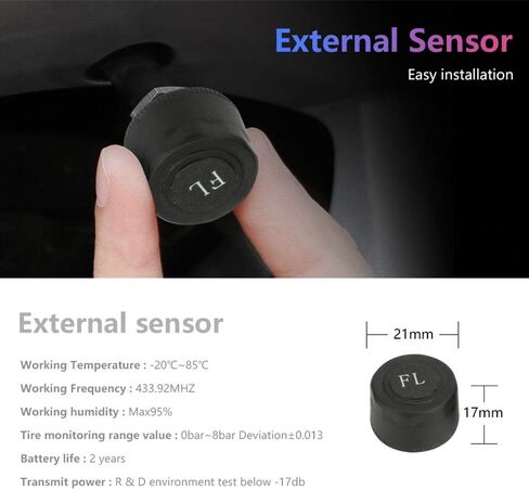 مراقبة ضغط الإطارات Shkalacar TPMS مع 4 أجهزة استشعار خارجية ، مراقبة الجهد Android مراقبة التنقل نظام الإنذار اللاسلكي TPMs لـ RV ، العربة ، مقطورة السفر والمقطورة in Saudi Arabia
