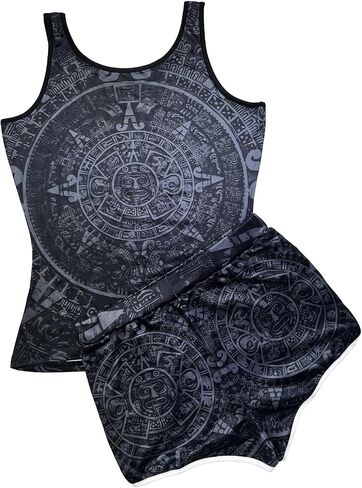Women’s 2 Piece Summer Outfit Sexy Sleeveless Crop Tank Top Shorts Set Novelty Cartoon Animal Print Casual Streetwear in Saudi Arabia