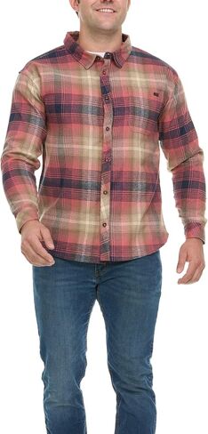 قميص Billabong Plaid Flaid للرجال ، والأزرار الكبيرة والطول أسفل القمصان للرجال in Saudi Arabia