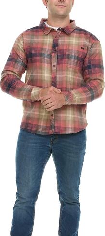 قميص Billabong Plaid Flaid للرجال ، والأزرار الكبيرة والطول أسفل القمصان للرجال in Saudi Arabia