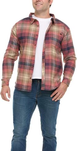 قميص Billabong Plaid Flaid للرجال ، والأزرار الكبيرة والطول أسفل القمصان للرجال in Saudi Arabia