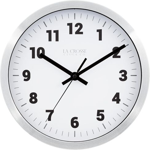 La Crosse Technology 404-2626 La Crosse 10 in Silver Metal Analog Wall Clock with White Dial in Saudi Arabia