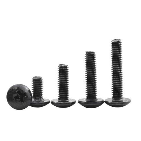 Pack of 10-50 Black Round Phillips Machine Screws M2-M6 | Carbon Steel Mushroom Flat Head Screws for Various Applications (18mm, M4 30pcs) in Kuwait