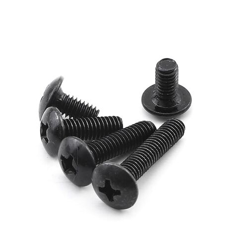 Pack of 10-50 Black Round Phillips Machine Screws M2-M6 | Carbon Steel Mushroom Flat Head Screws for Various Applications (18mm, M4 30pcs) in Kuwait