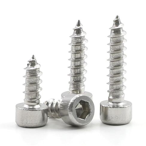 10-55pcs Hex Socket Tapping Screws M2 M2.6 M3 M3.5 M4 M5 M6 Stainless Steel Hexagon Socket Self Tapping Screw for Speakers (25mm, M5 10pcs) in Kuwait