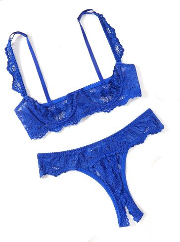 Avidlove Womensed Lingerie Sexy Lace Lingerie مجموعة صدرية المرأة و Panty 2 قطعة مجموعات Royal Blue XXL in Saudi Arabia
