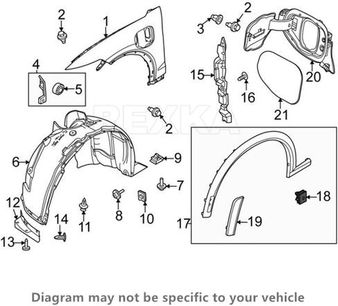 Rexka 10pcs Rocker Molding Clip for Ford W716503-S300 Fusion Lincoln MKZ in Saudi Arabia