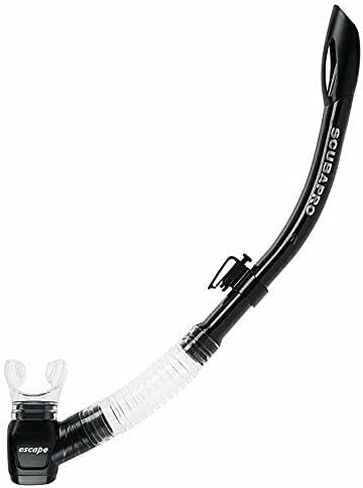 SCUBAPRO Escape Semi-Dry Snorkel, with Purge Valve and Splashguard Barrel-Top Design, Black in Saudi Arabia