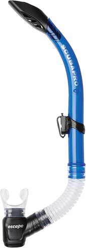 SCUBAPRO Escape Semi-Dry Snorkel, with Purge Valve and Splashguard Barrel-Top Design, Black in Saudi Arabia