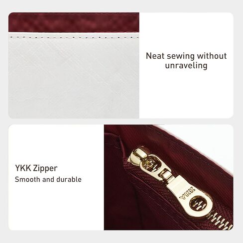 Purse Organizer Insert Compatible with Coach Brooklyn Shoulder Bag 28,Upgraded Lightweight Water-Resistant Dupontpaper Bag inner Shaper for Luxury Hobo Bags(White-Wine Red) in Kuwait