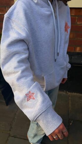 Cute Hoodies Teen Girls Y2k Preppy Floral Graphic Sweatshirt Women Embroidered Oversized Hooded Sweater Streetwear in Saudi Arabia