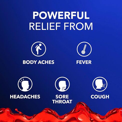 Vicks DayQuil & NyQuil Intense Flu Liquid, Value Pack, Over-The-Counter, Multi-Symptom, Powerful Relief for Body Aches, Fever, Headache, Sore Throat, and Cough, 6 Hour Relief, Cherry Flavor, 12 FL OZ in Saudi Arabia