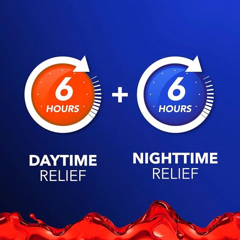 Vicks DayQuil & NyQuil Intense Flu Liquid, Value Pack, Over-The-Counter, Multi-Symptom, Powerful Relief for Body Aches, Fever, Headache, Sore Throat, and Cough, 6 Hour Relief, Cherry Flavor, 12 FL OZ in Saudi Arabia