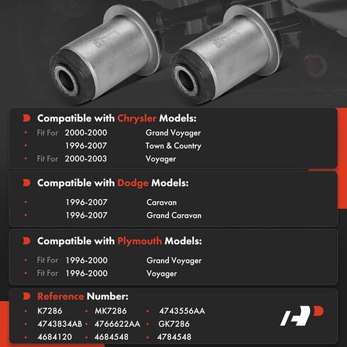 A-Premium 2 × طقم جلبة ذراع ذراع أذرع A-Premium 2 × ، متوافقة مع دودج جراند كارافان 1996-2007 ، كارافان 1996-2000 و Chrysler Town & Country 1996-2007 ، Grand Voyager & Plymouth Voyager in Saudi Arabia