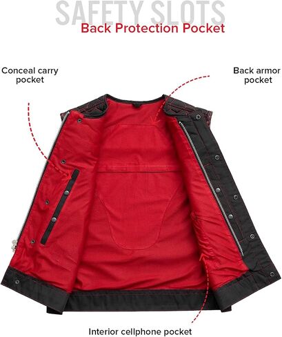 First Mfg Co Hornet Men's Motorcycle Premium Vest, Beehive Stitch, Rolled Collar, Conceal Carry Pocket, Honeycomb Quilted Top in Saudi Arabia
