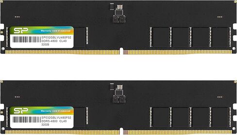 Silicon Power Value Gaming RGB DDR5 32GB (2x16GB) 6400MHz (PC5-51200) 288-pin CL32 1.4V UDIMM ذاكرة الوصول العشوائي المكتبية ذاكرة الكمبيوتر مع مبدد حراري SP032GXLWU64AFDF in Kuwait