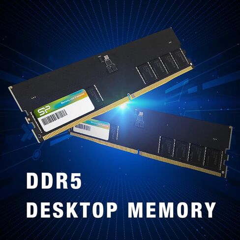 Silicon Power Value Gaming RGB DDR5 32GB (2x16GB) 6400MHz (PC5-51200) 288-pin CL32 1.4V UDIMM ذاكرة الوصول العشوائي المكتبية ذاكرة الكمبيوتر مع مبدد حراري SP032GXLWU64AFDF in Kuwait