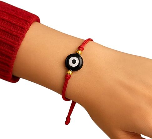 Evil Eye Red String Bracelet, Kabbalah Protection, Adjustable, Unisex Adult in Saudi Arabia