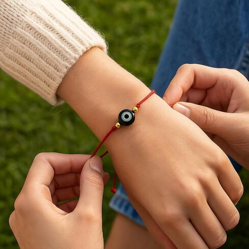 Evil Eye Red String Bracelet, Kabbalah Protection, Adjustable, Unisex Adult in Saudi Arabia
