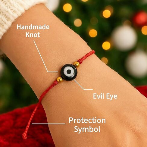 Evil Eye Red String Bracelet, Kabbalah Protection, Adjustable, Unisex Adult in Saudi Arabia