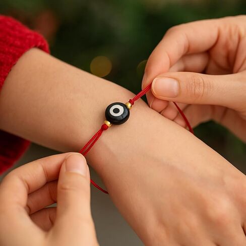 Evil Eye Red String Bracelet, Kabbalah Protection, Adjustable, Unisex Adult in Saudi Arabia
