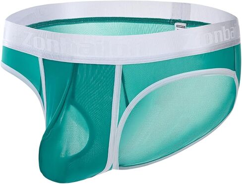 YINYOUYU Men's Dual Pouch Briefs Underwear Ice Silk See Through Ultra-Thin Seamless Panties in Kuwait