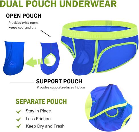 YINYOUYU Men's Dual Pouch Briefs Underwear Ice Silk See Through Ultra-Thin Seamless Panties in Saudi Arabia