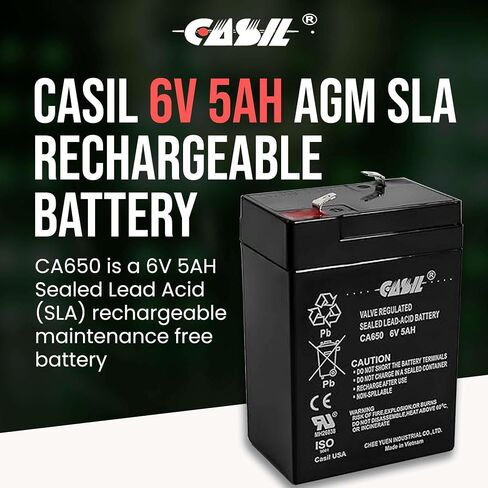 بطارية بديلة Casil 6V 4.5AH CA645 بطارية بديلة AGM SLA قابلة للشحن مع محطة F1، عبوتان in Saudi Arabia