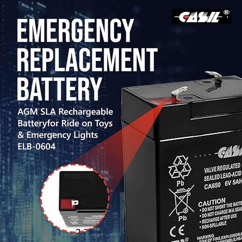 بطارية بديلة Casil 6V 4.5AH CA645 بطارية بديلة AGM SLA قابلة للشحن مع محطة F1، عبوتان in Saudi Arabia