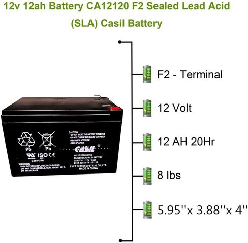 بطارية بديلة Casil 6V 4.5AH CA645 بطارية بديلة AGM SLA قابلة للشحن مع محطة F1، عبوتان in Saudi Arabia