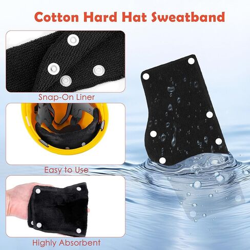 مجموعة من 9 قطع من عصابة الرأس ذات القبعة الصلبة السوداء من Ruisita من قطن تيري مع ملحقات قبعة صلبة قابلة للغسل وبطانة (9، أسود) in Kuwait