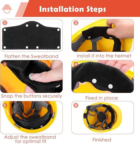 مجموعة من 9 قطع من عصابة الرأس ذات القبعة الصلبة السوداء من Ruisita من قطن تيري مع ملحقات قبعة صلبة قابلة للغسل وبطانة (9، أسود) in Kuwait