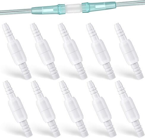 Geiserairailie 10 حزمة موصل دوارة أنابيب الأكسجين ، موصل قنية خرطوم 360 درجة تجنب تشابك الأنبوب ، دليل تسرب ضمان تدفق سلس للأكسجين ، ملحقات مركزة الأكسجين المنزلية in Kuwait