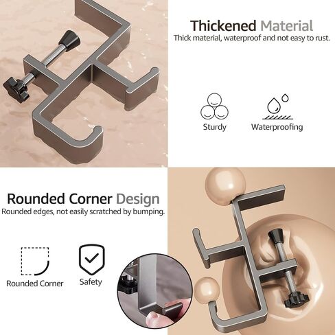 2 PCS Desk Bag Hook, Purse Hook for Table, Aluminum Under Desk Handbag Hanger, Desk Mount Backpack Holder, Umbrellas,Headphone Holder in Saudi Arabia