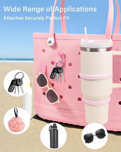 LETGO Cup Holder for Bogg Bag – Compatible with Stanley 30oz/40oz Tumblers, Bogg Bag Accessories Insert Hook Carabiner Keychain Holder Charms (New White) in Kuwait