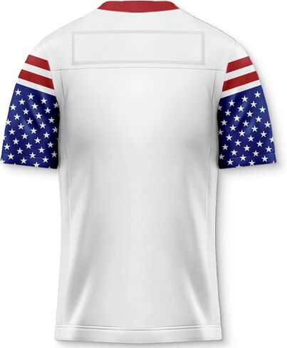 Men's 4th of July USA Flag Football Jerseys for Independence Day Red White Blue Shirts American Patriotic Jersey in Saudi Arabia