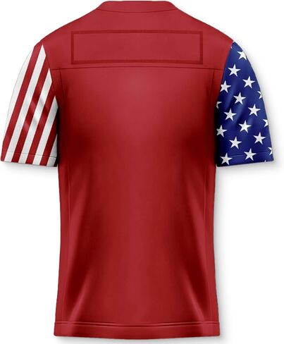 Men's 4th of July USA Flag Football Jerseys for Independence Day Red White Blue Shirts American Patriotic Jersey in Saudi Arabia