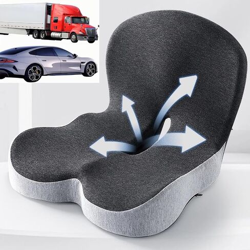 Memory Foam Truck Seat Cushion for Truck Driver – Ergonomic Driver Seat Cushion with Lumbar Support, Ideal Car Seat Cushions for Driving, Cushion Lab Certified in Saudi Arabia